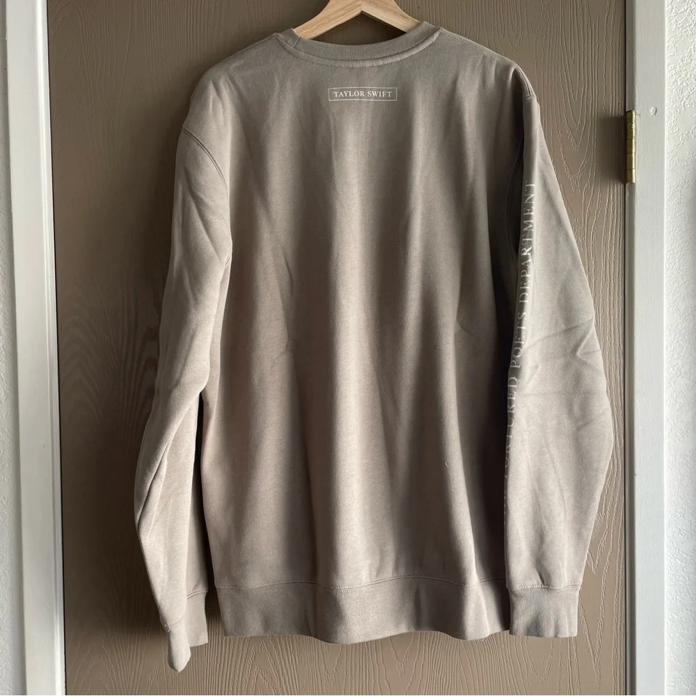 Taylor Swift The Tortured Poets Department Beige Crewneck - Size Medium - Picture 7 of 8